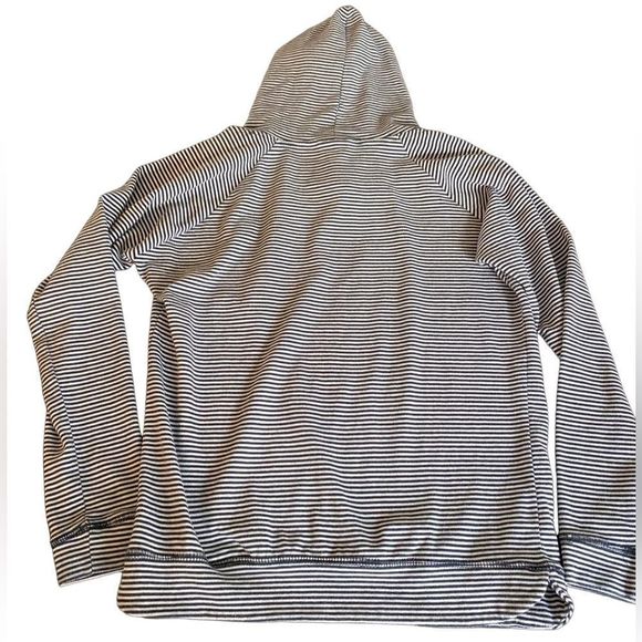 Enza hooded sweatshirt with pull string striped White and Navy Size L (Large) - Picture 7 of 10